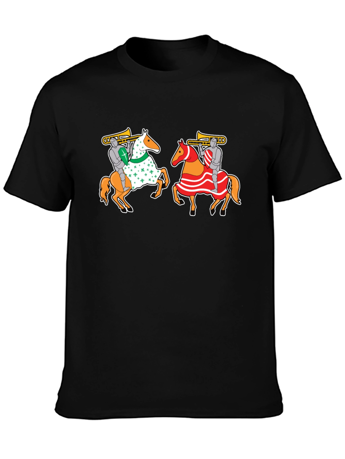 Knights on Horseback T-Shirt - Fun Trumpet Design