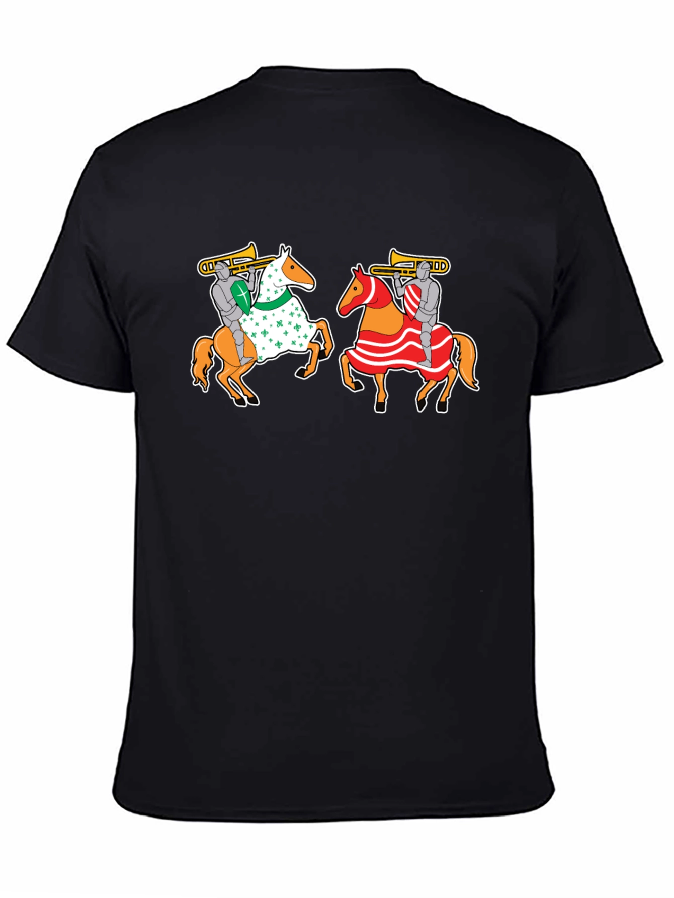 Knights on Horseback T-Shirt - Fun Trumpet Design