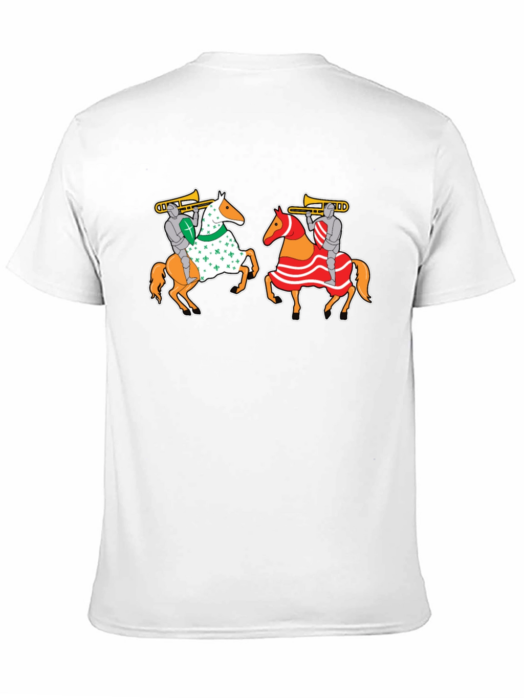 Knights on Horseback T-Shirt - Fun Trumpet Design