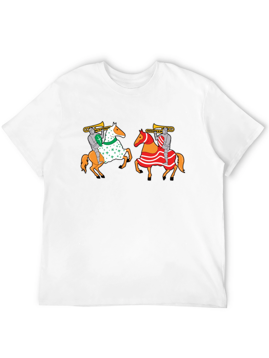 Knights on Horseback T-Shirt - Fun Trumpet Design