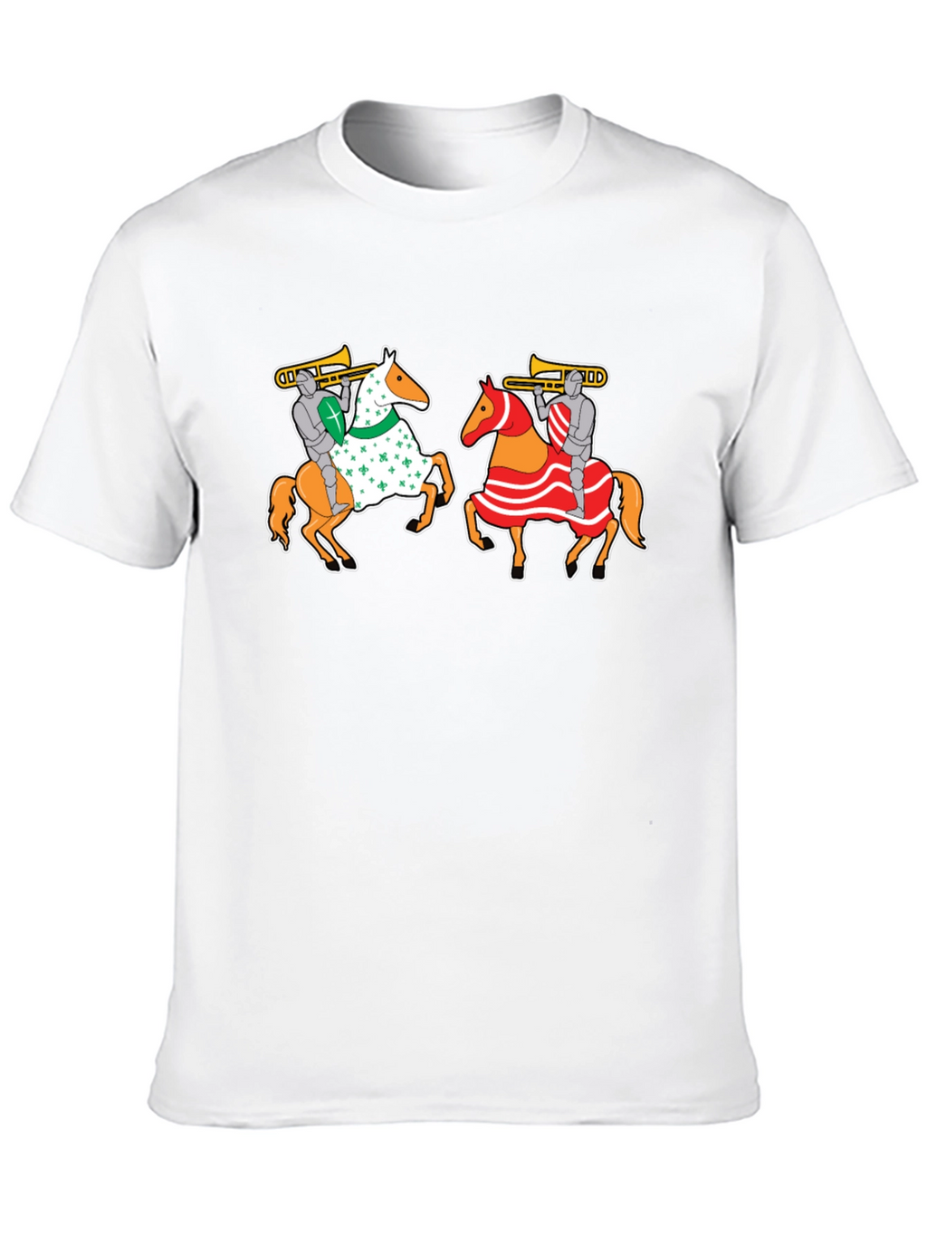 Knights on Horseback T-Shirt - Fun Trumpet Design