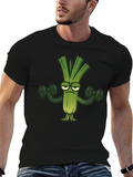 Funny Leek Lifting Weights T-Shirt