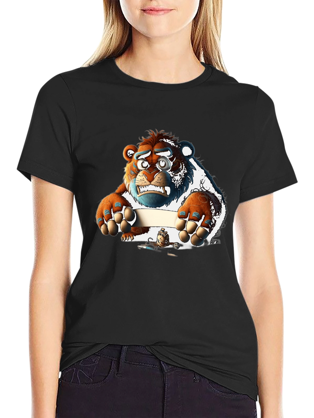 Cartoon Bear Graphic Tee - Unique Print