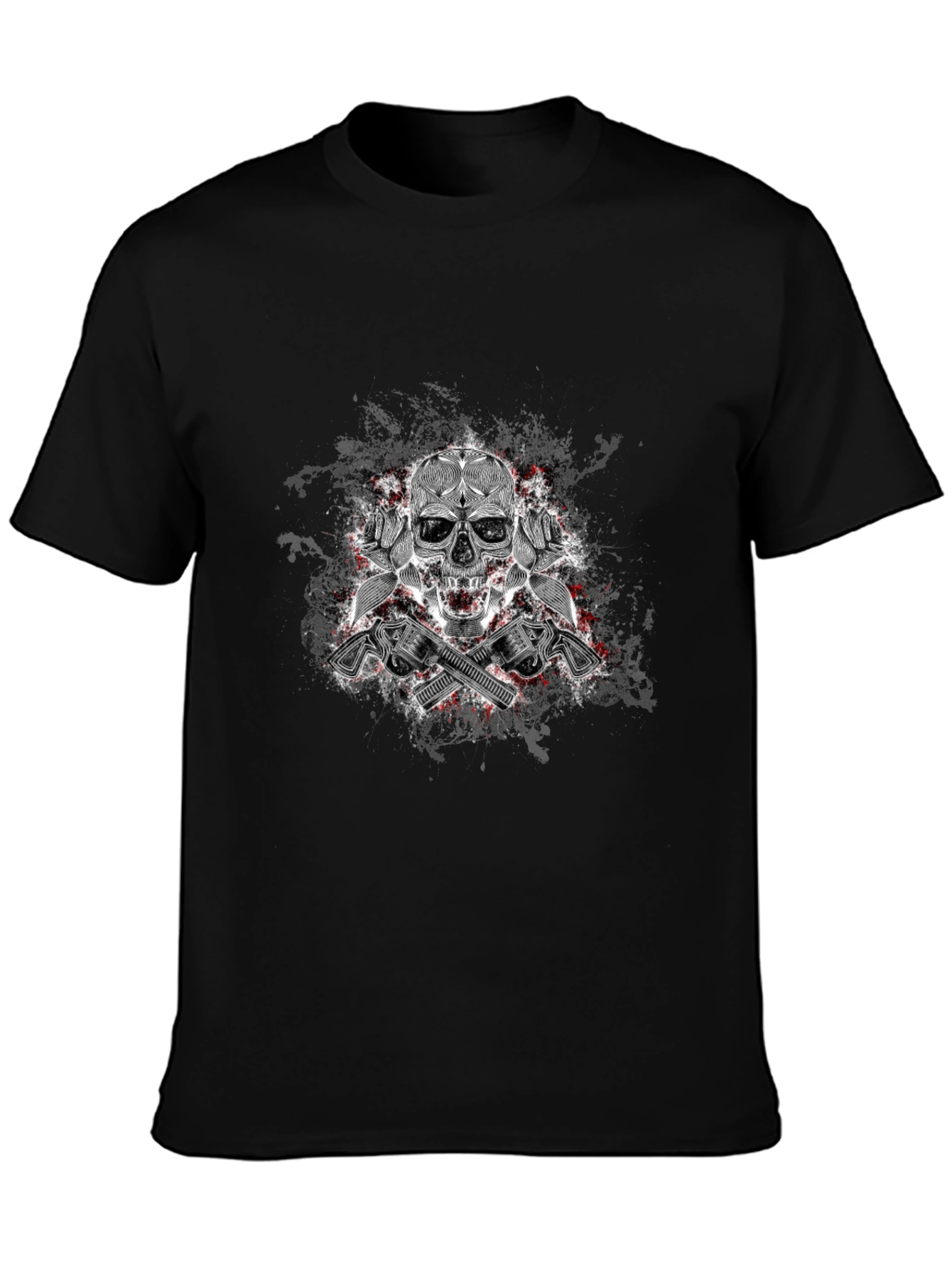 Skull & Guns Graphic T-Shirt - Edgy Style