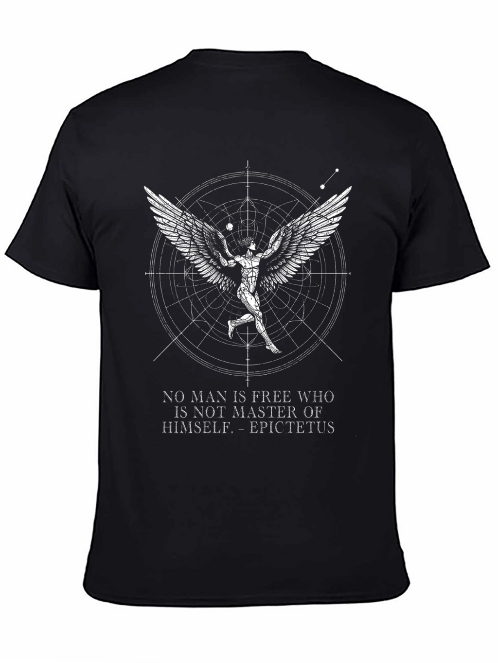 Philosophical T-Shirt - Winged Figure Master of Himself