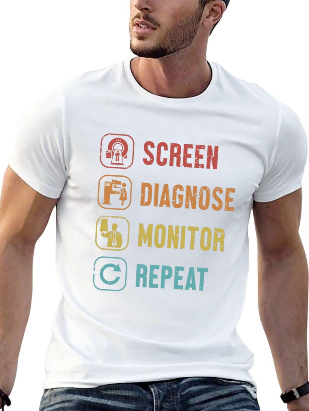 Screen Diagnose Monitor Repeat T-Shirt