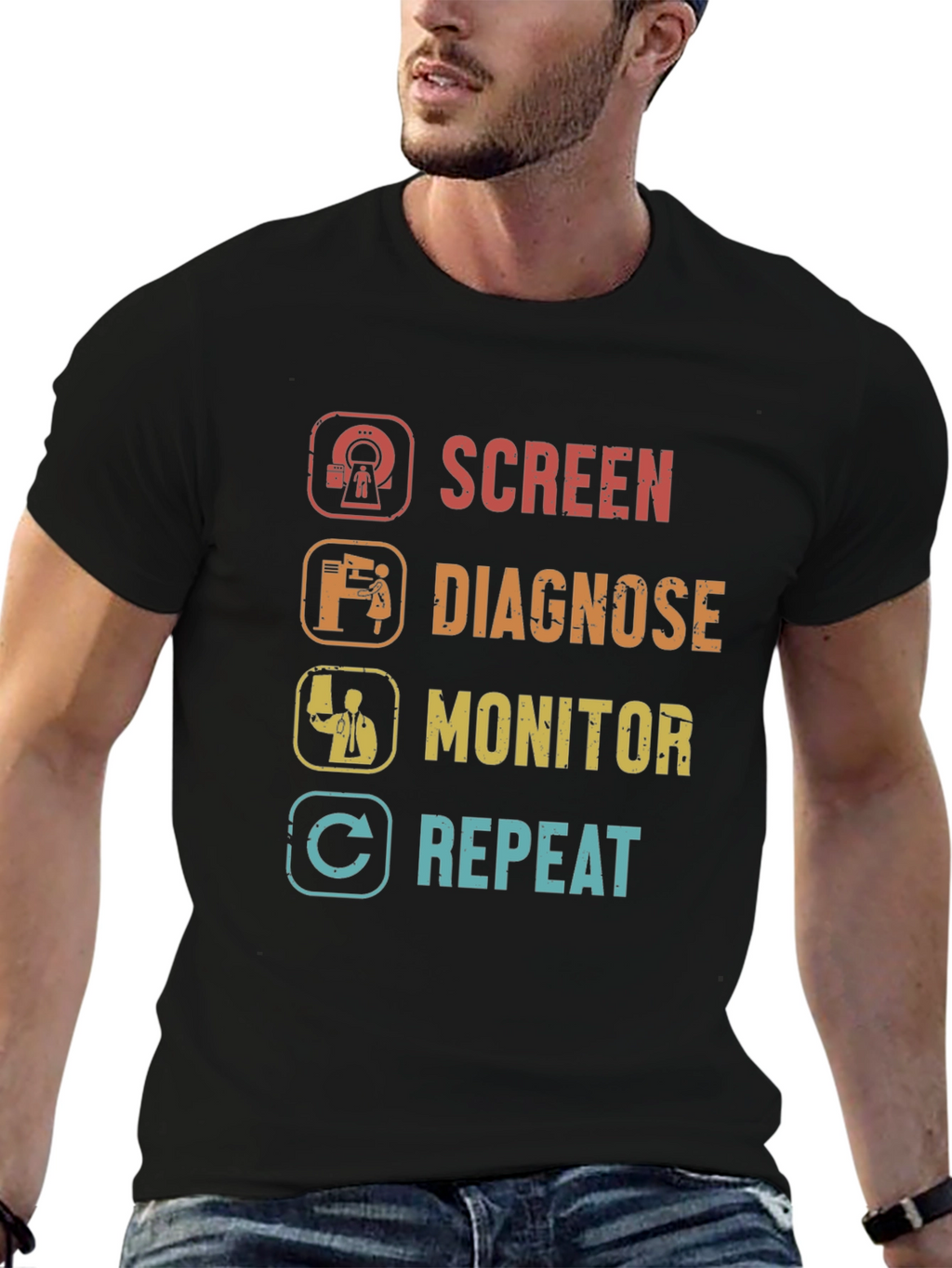 Screen Diagnose Monitor Repeat T-Shirt