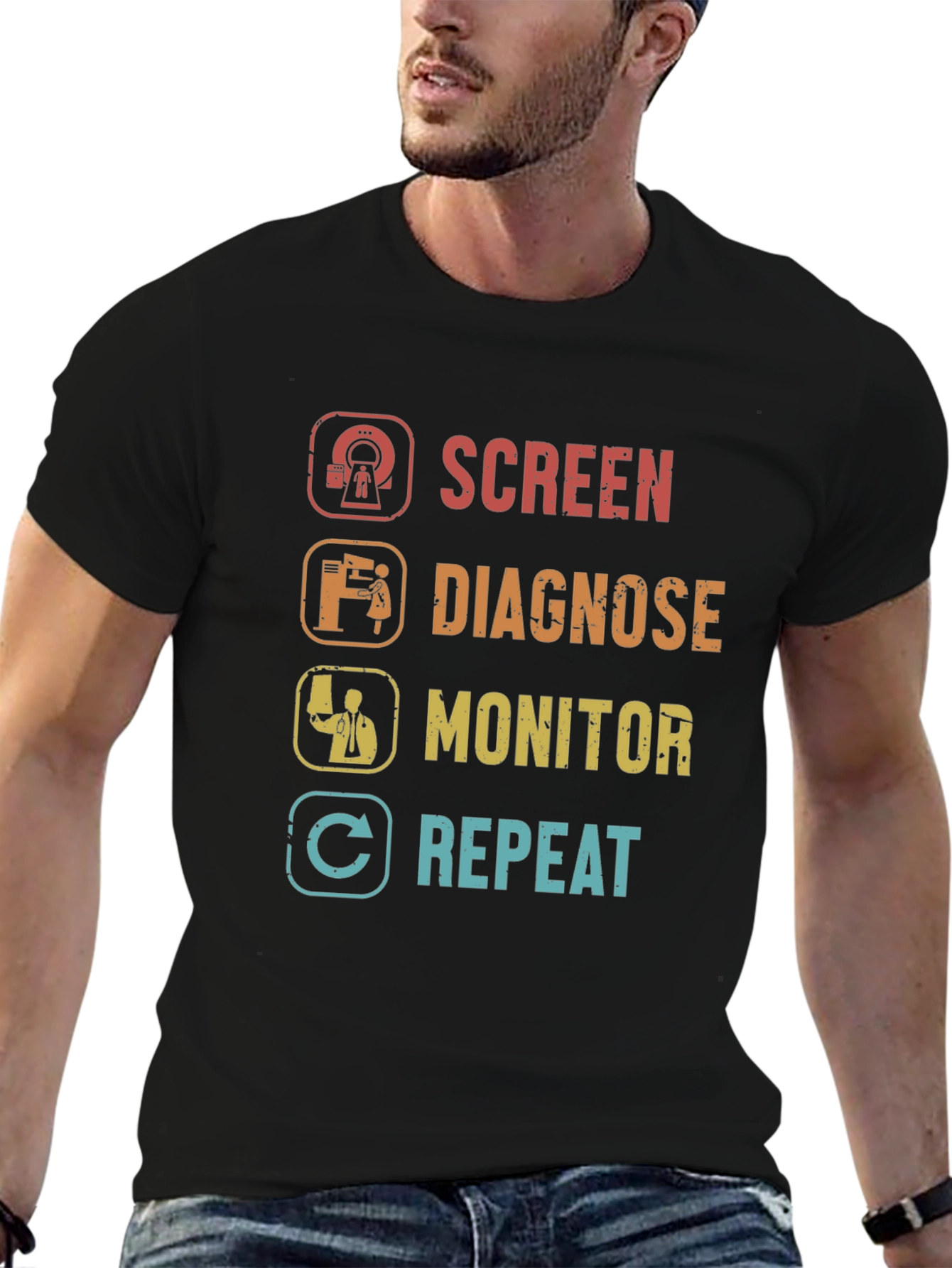Screen Diagnose Monitor Repeat T-Shirt