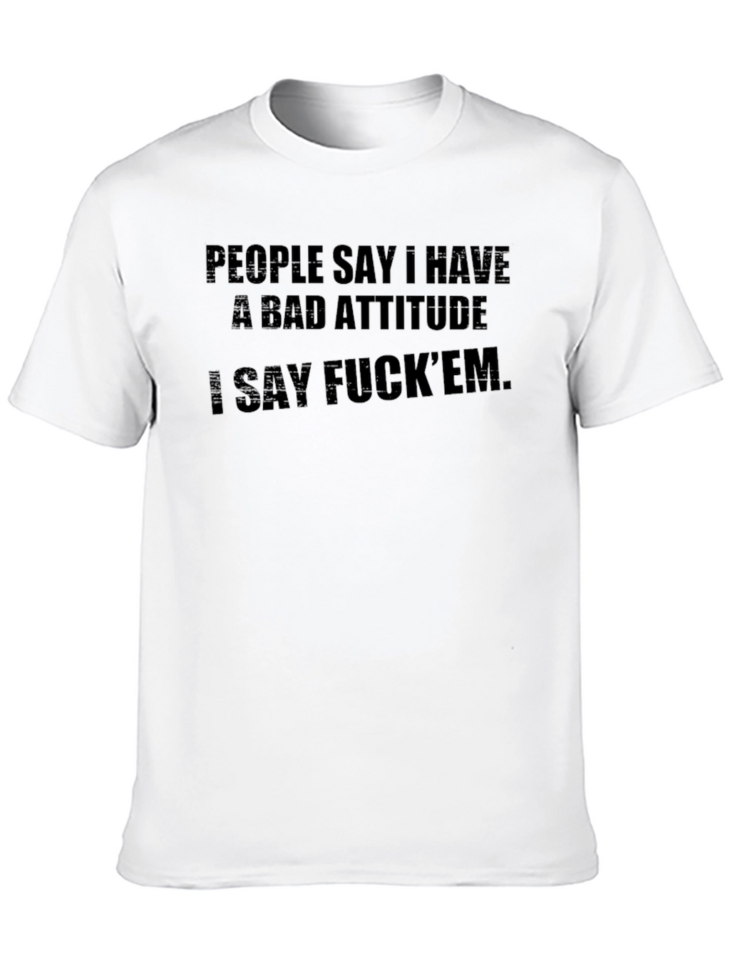 Attitude Graphic Tee - Black Crew Neck T-Shirt