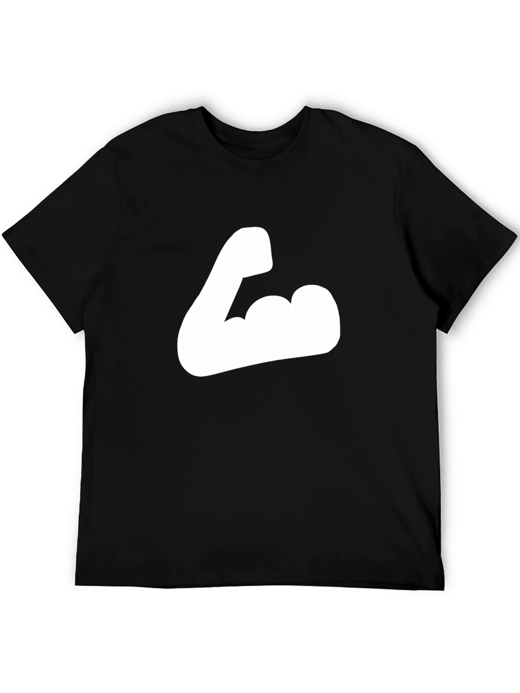 Black T-Shirt with Flexing Arm Graphic