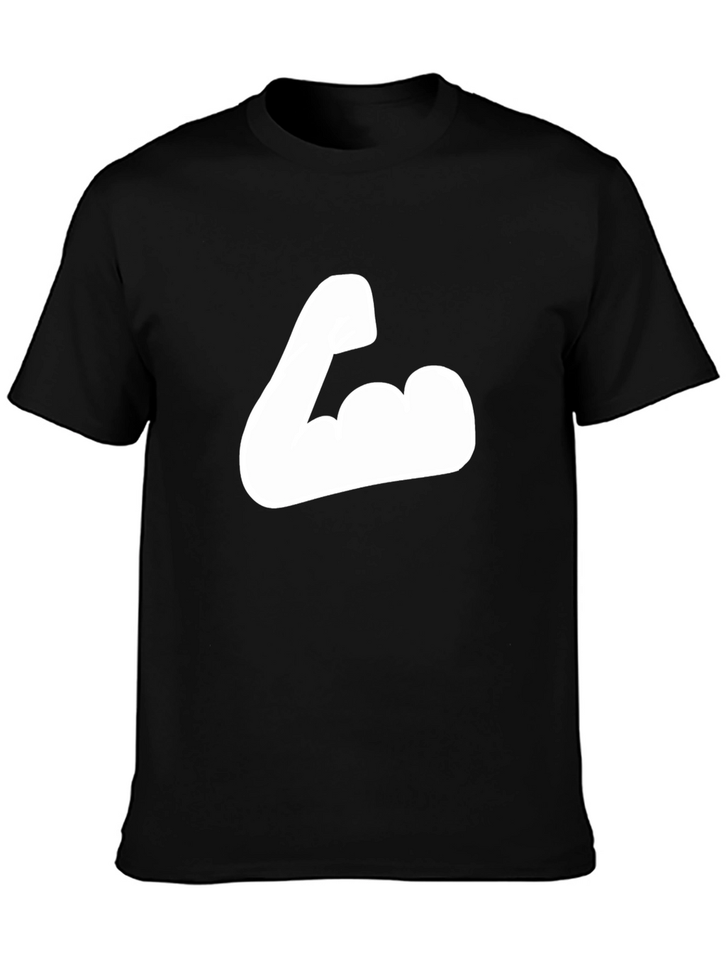 Black T-Shirt with Flexing Arm Graphic