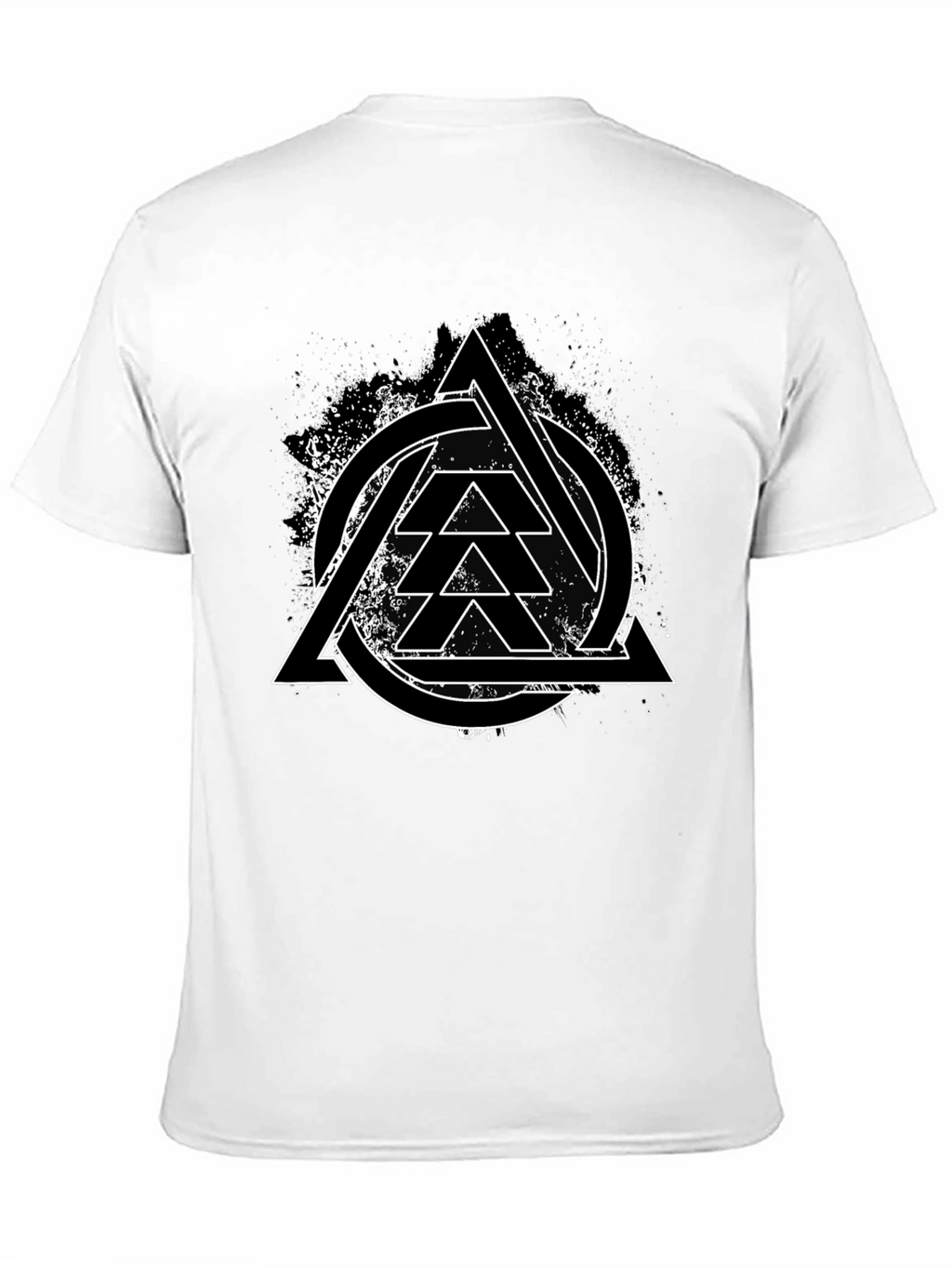 Geometric Graphic Print Black T-Shirt