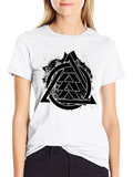 Geometric Graphic Print Black T-Shirt
