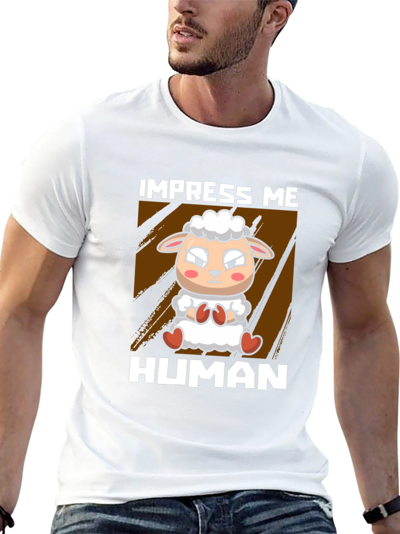 Impress Me Human Sheep Graphic T-Shirt