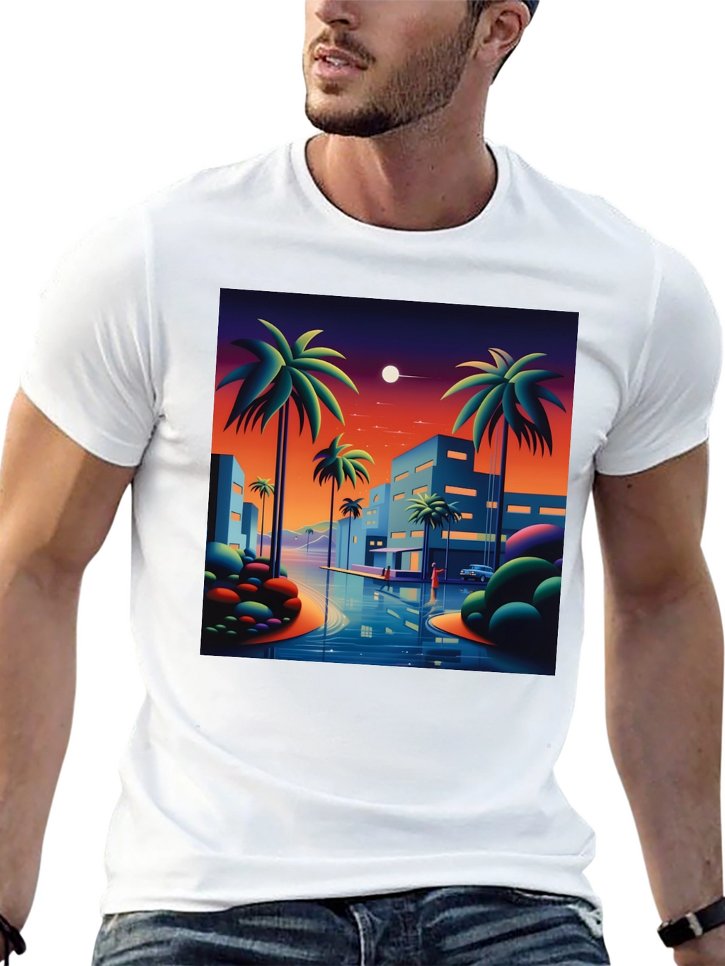 Sunset Palm Graphic Tee