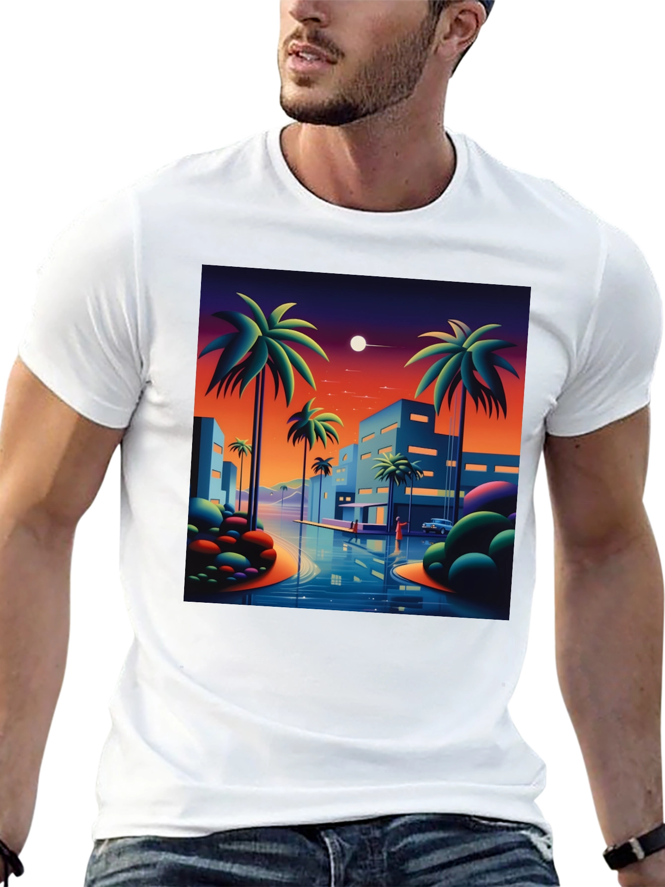 Sunset Palm Graphic Tee