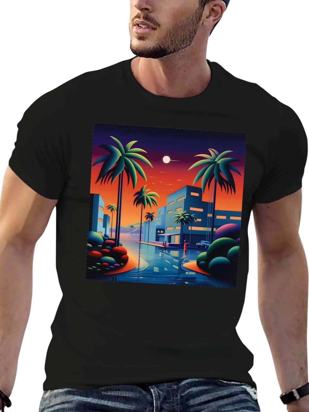 Sunset Palm Graphic Tee