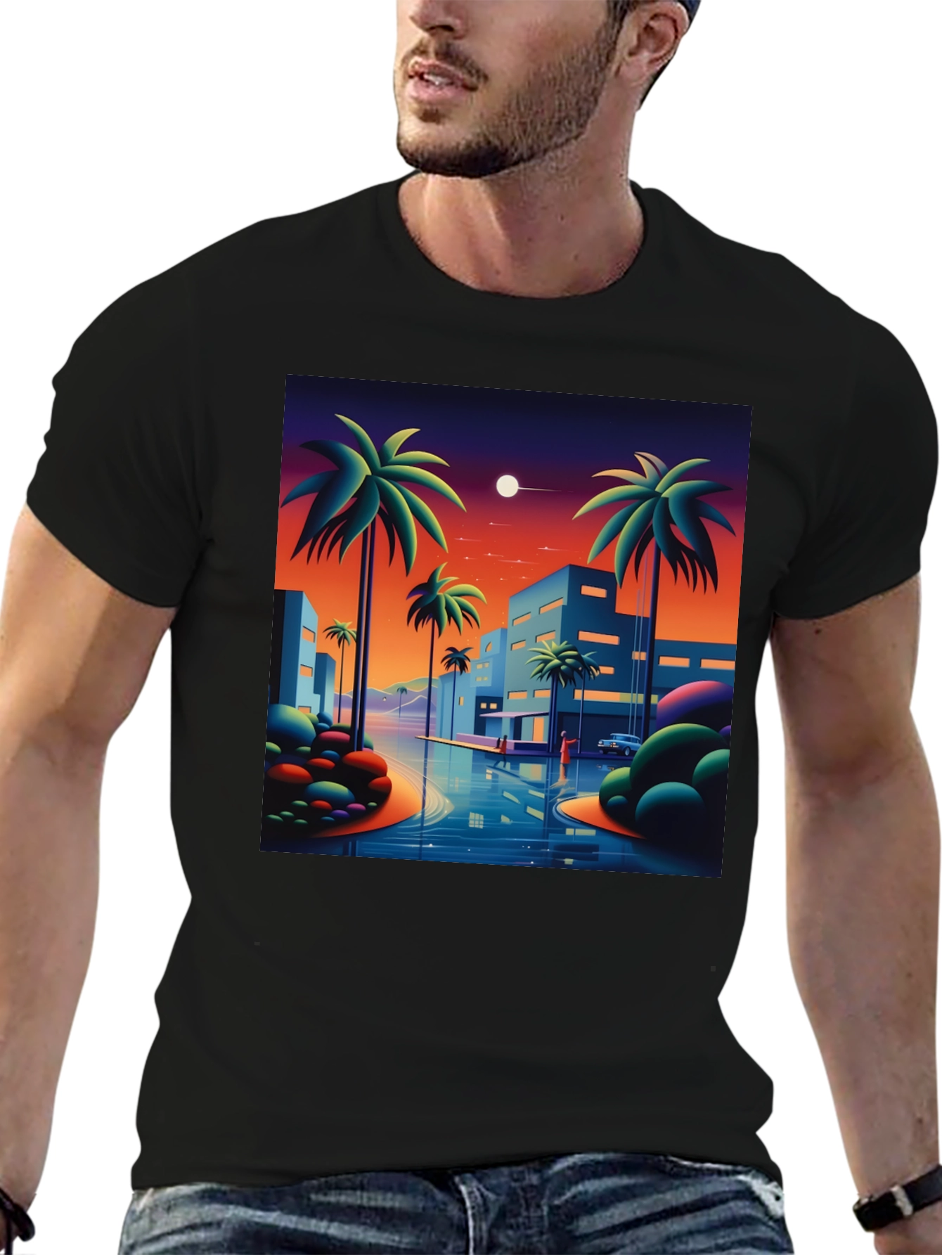 Sunset Palm Graphic Tee