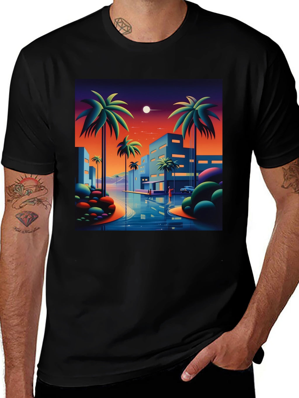 Sunset Palm Graphic Tee