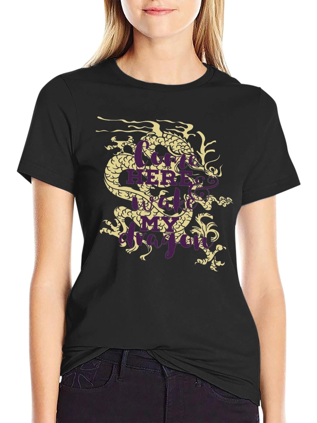 Dragon Graphic Tee - Here Be Dragons Black T-Shirt