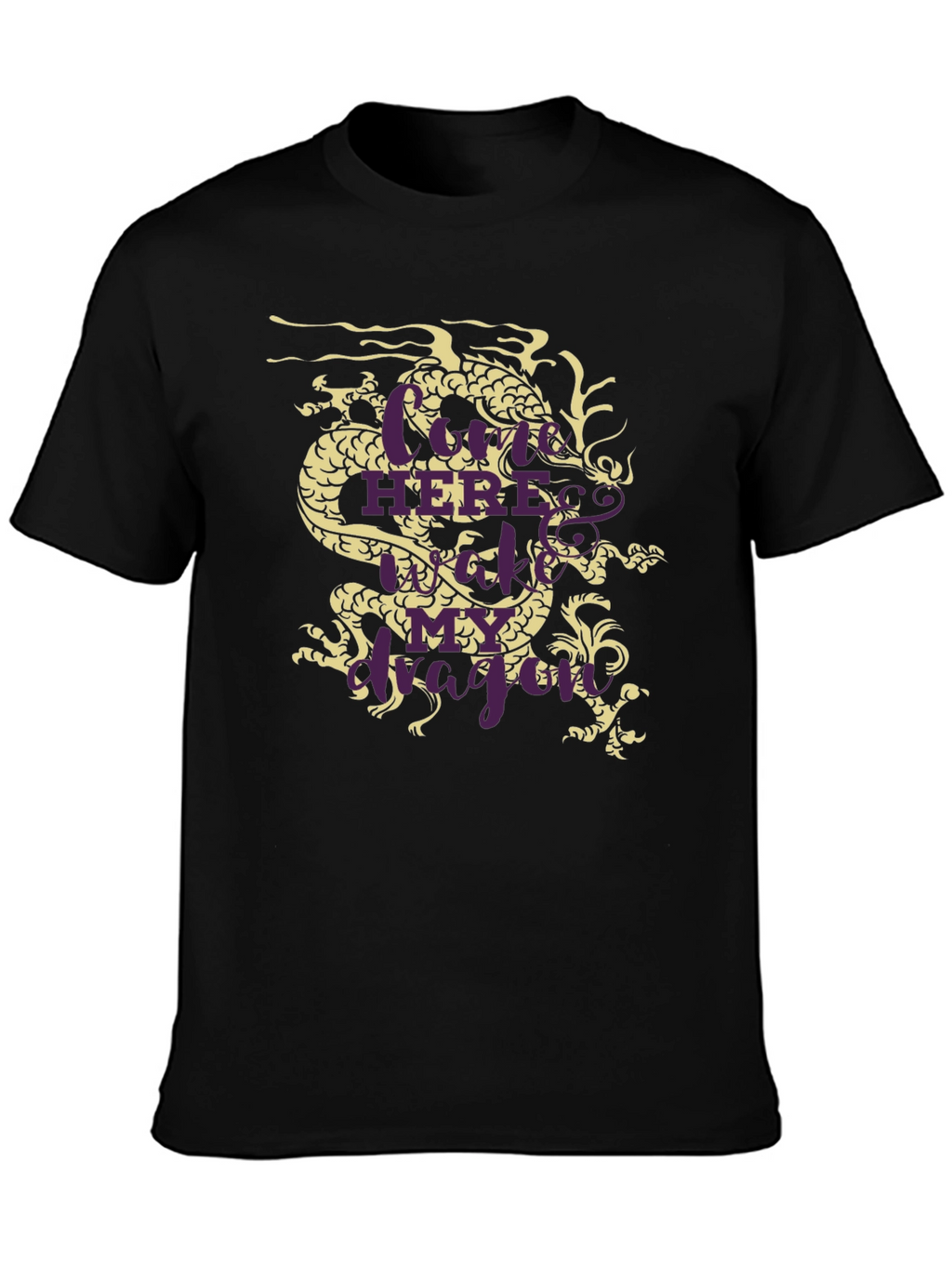 Dragon Graphic Tee - Here Be Dragons Black T-Shirt