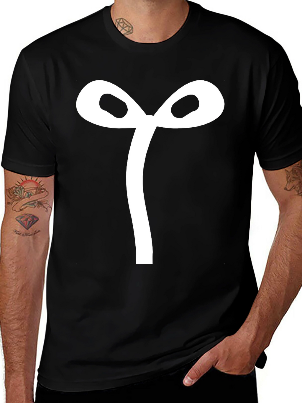 Bow Tie Graphic Tee - Mens Black T-Shirt