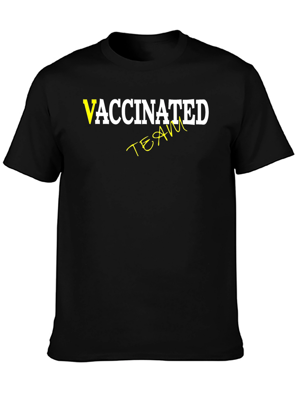 Vaccinated Team T-Shirt - Black Cotton Tee