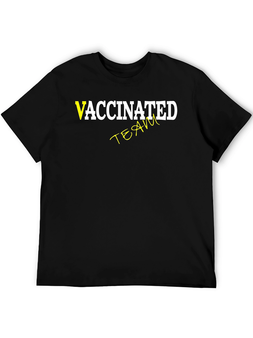 Vaccinated Team T-Shirt - Black Cotton Tee