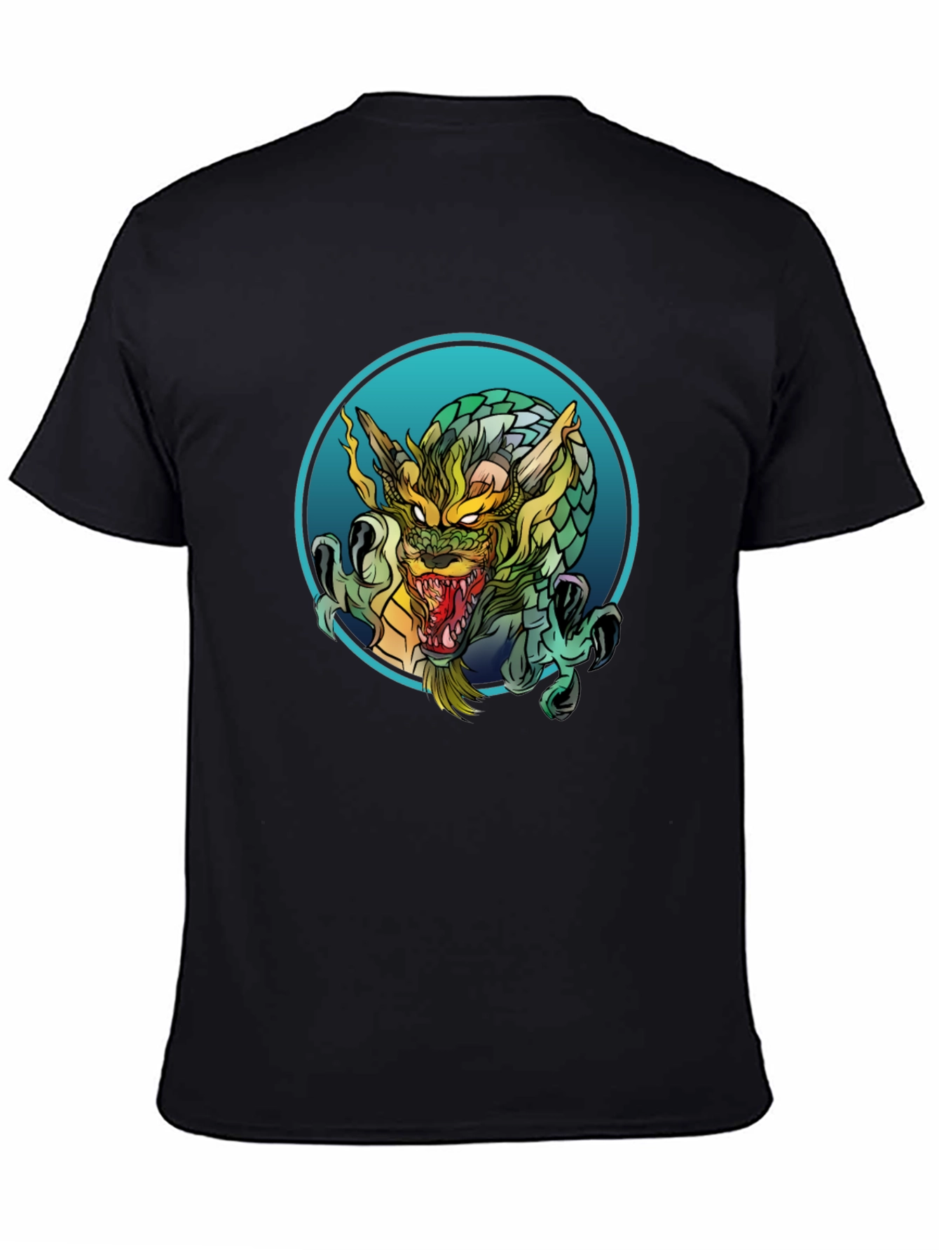Dragon Graphic Print Black T-Shirt
