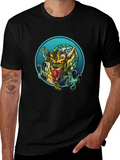 Dragon Graphic Print Black T-Shirt