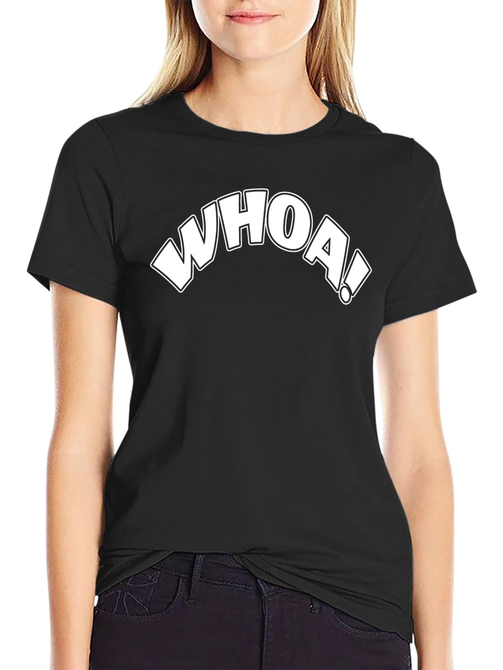 Whoa! Graphic Print Black T-Shirt - Cool Casual Tee