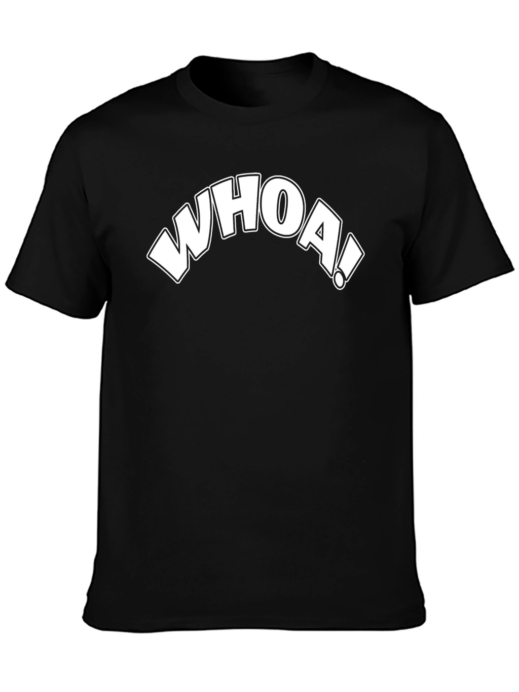 Whoa! Graphic Print Black T-Shirt - Cool Casual Tee