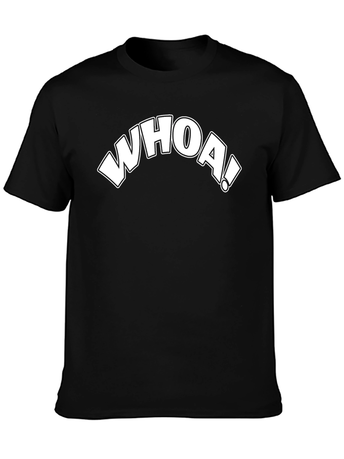 Whoa! Graphic Print Black T-Shirt - Cool Casual Tee