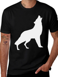 Wolf Howl Graphic Tee - Black Cotton T-Shirt