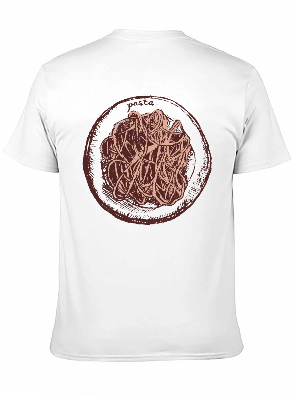 Pasta Graphic T-Shirt Casual Crew Neck Tee