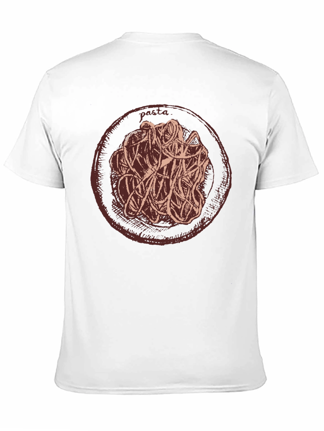Pasta Graphic T-Shirt Casual Crew Neck Tee
