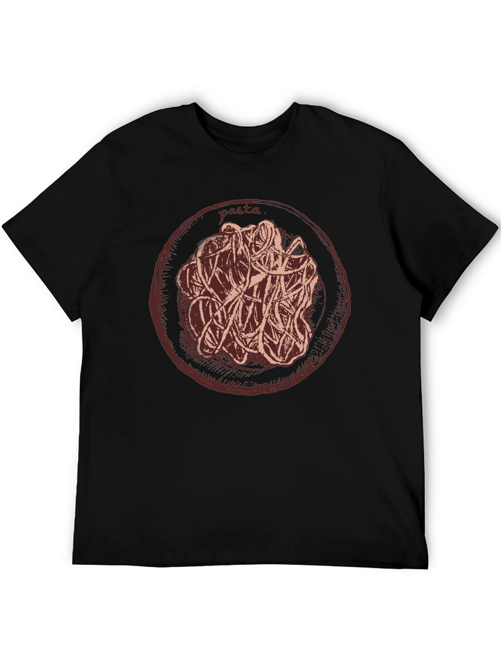 Pasta Graphic T-Shirt Casual Crew Neck Tee