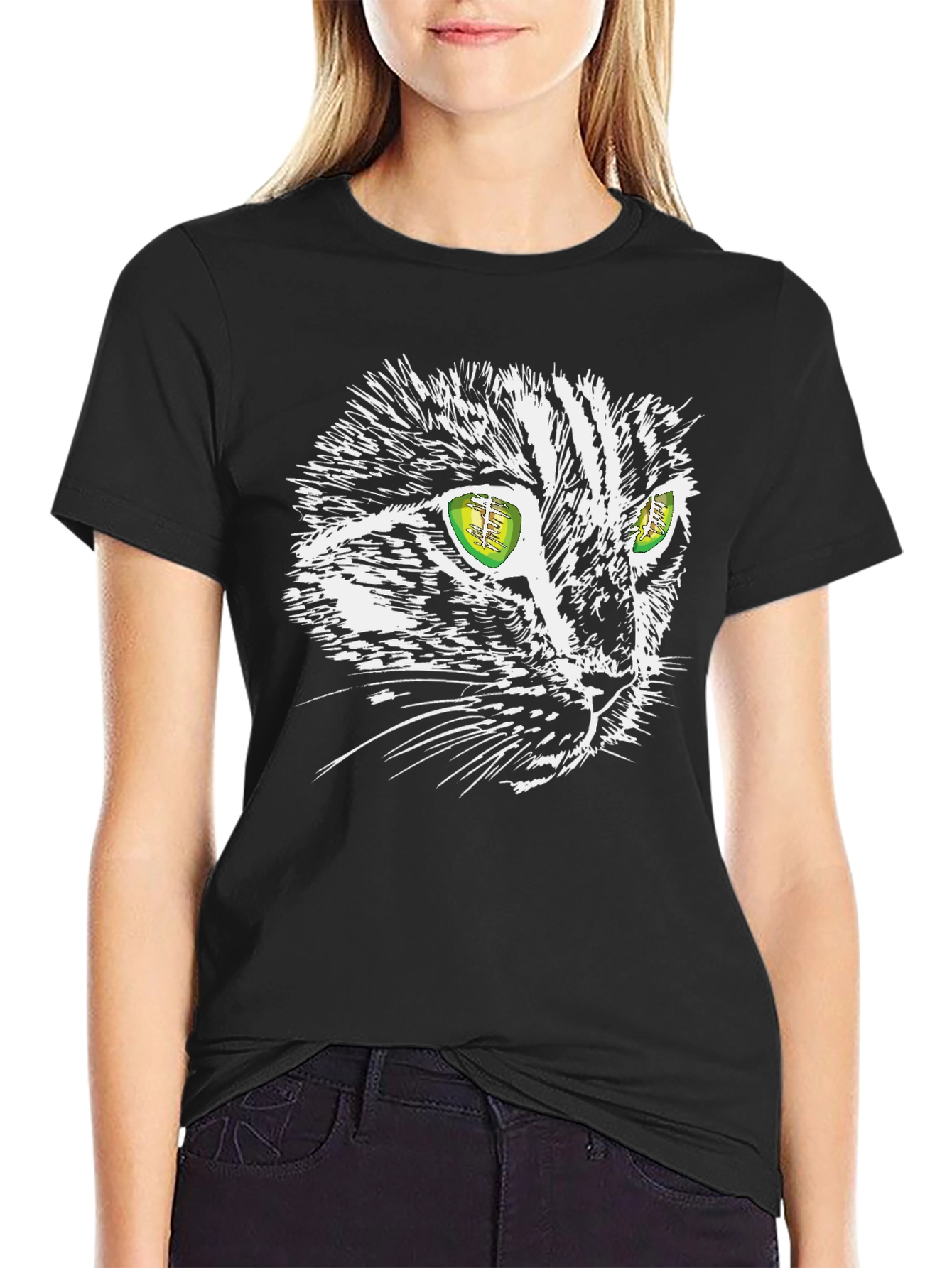 Cool Cat Graphic Tee - Black Unisex T-Shirt