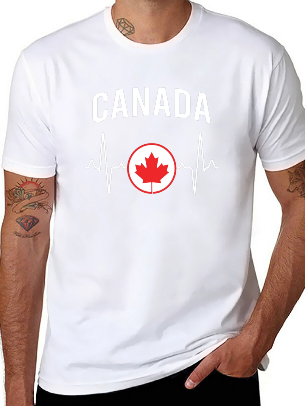 Canada Heartbeat T-Shirt - Black
