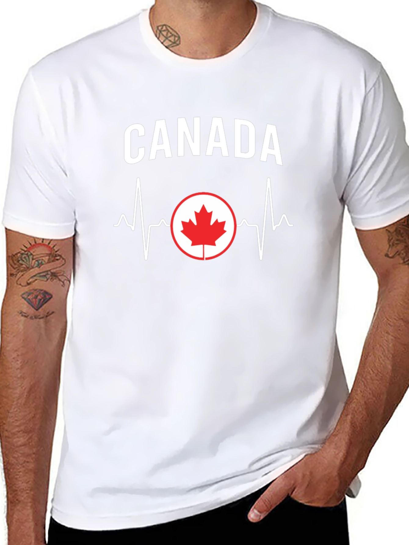 Canada Heartbeat T-Shirt - Black