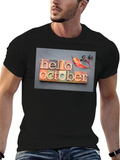 Hello October Graphic T-Shirt - Fall Season Tee
