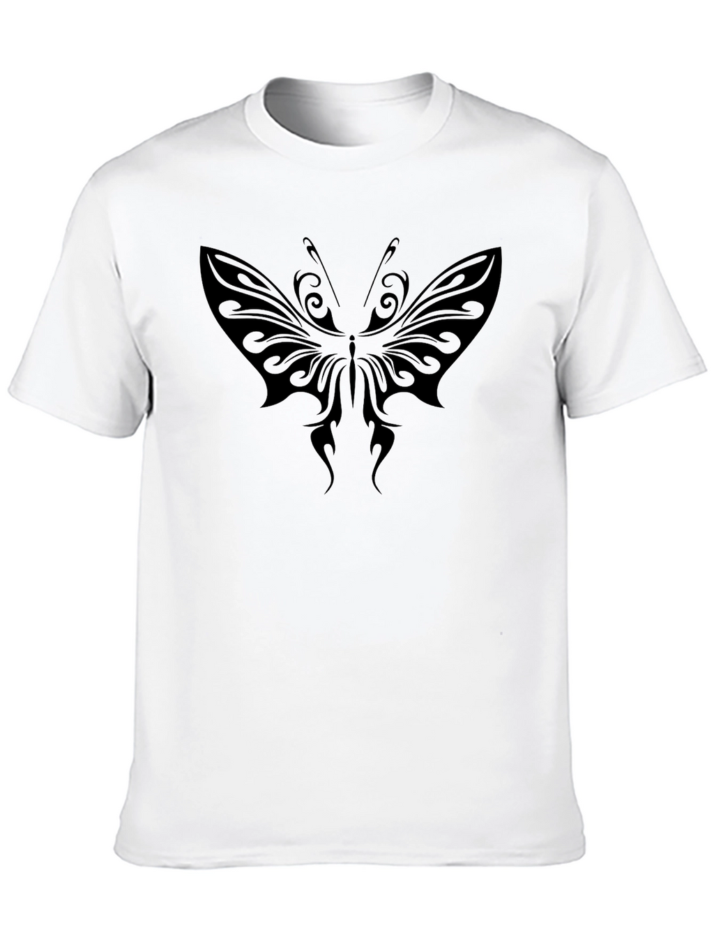 Tribal Butterfly Graphic Black T-Shirt
