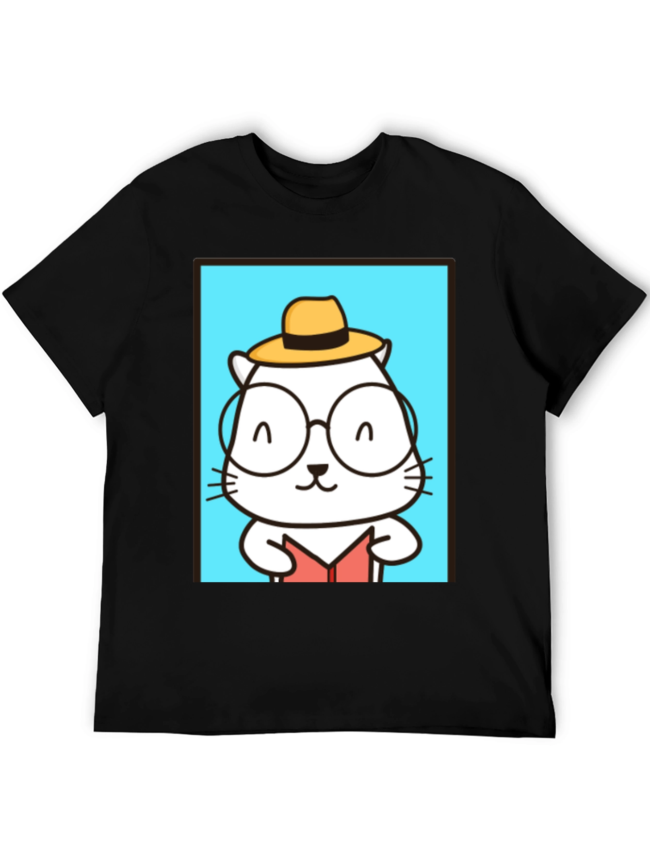 Cool Cat Reader T-Shirt - Unique Graphic Tee