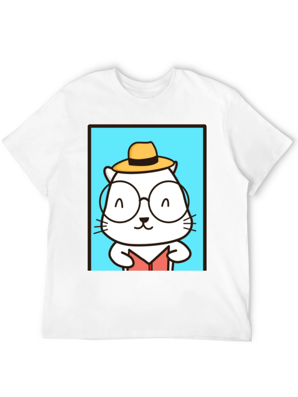 Cool Cat Reader T-Shirt - Unique Graphic Tee
