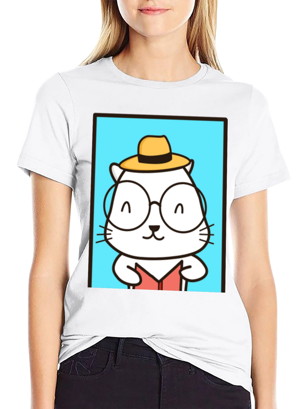 Cool Cat Reader T-Shirt - Unique Graphic Tee