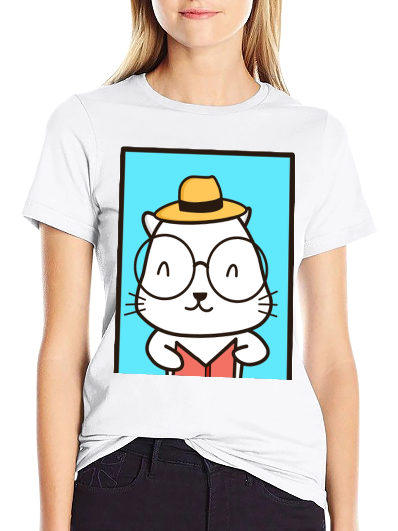 Cool Cat Reader T-Shirt - Unique Graphic Tee
