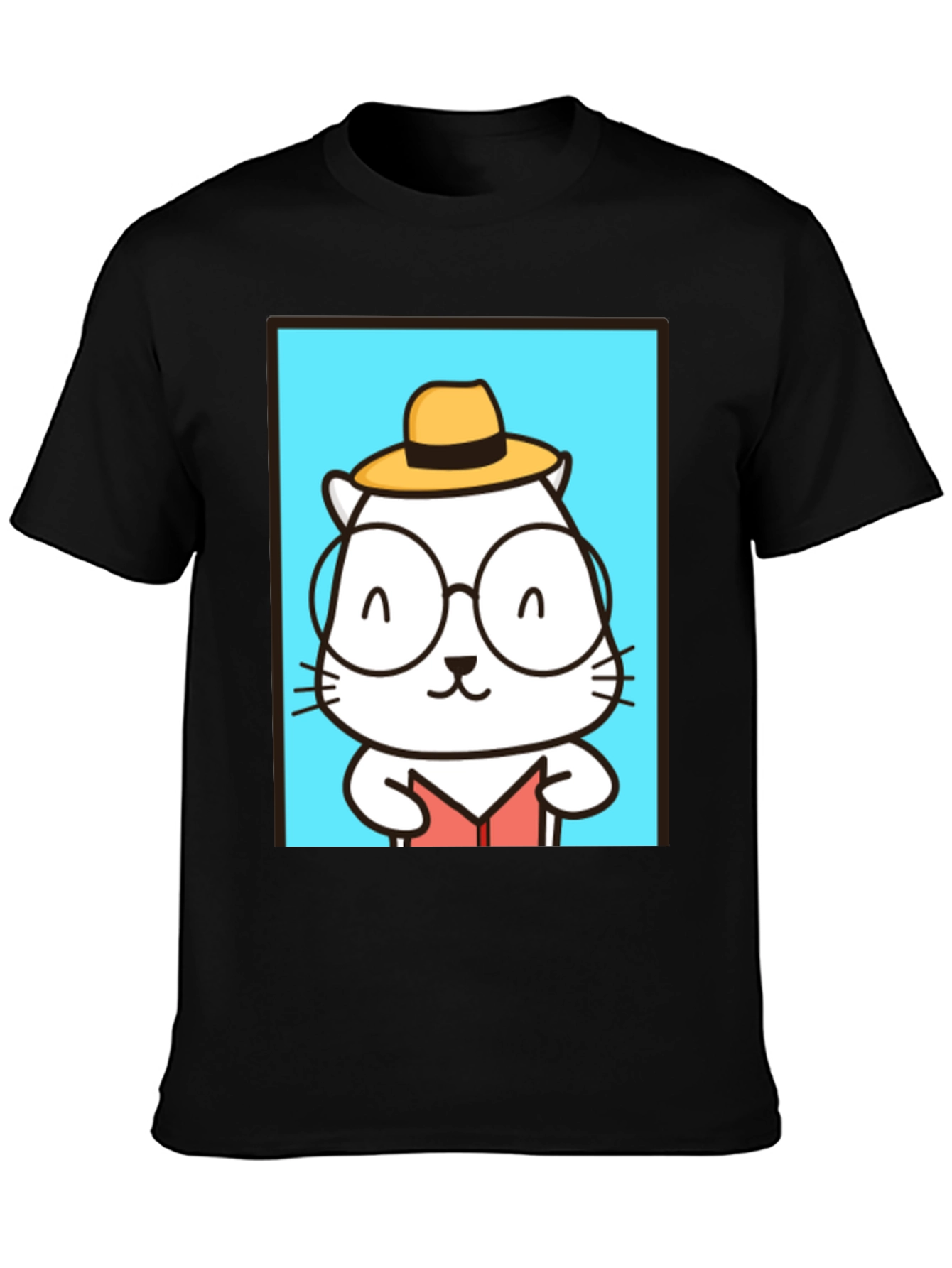 Cool Cat Reader T-Shirt - Unique Graphic Tee