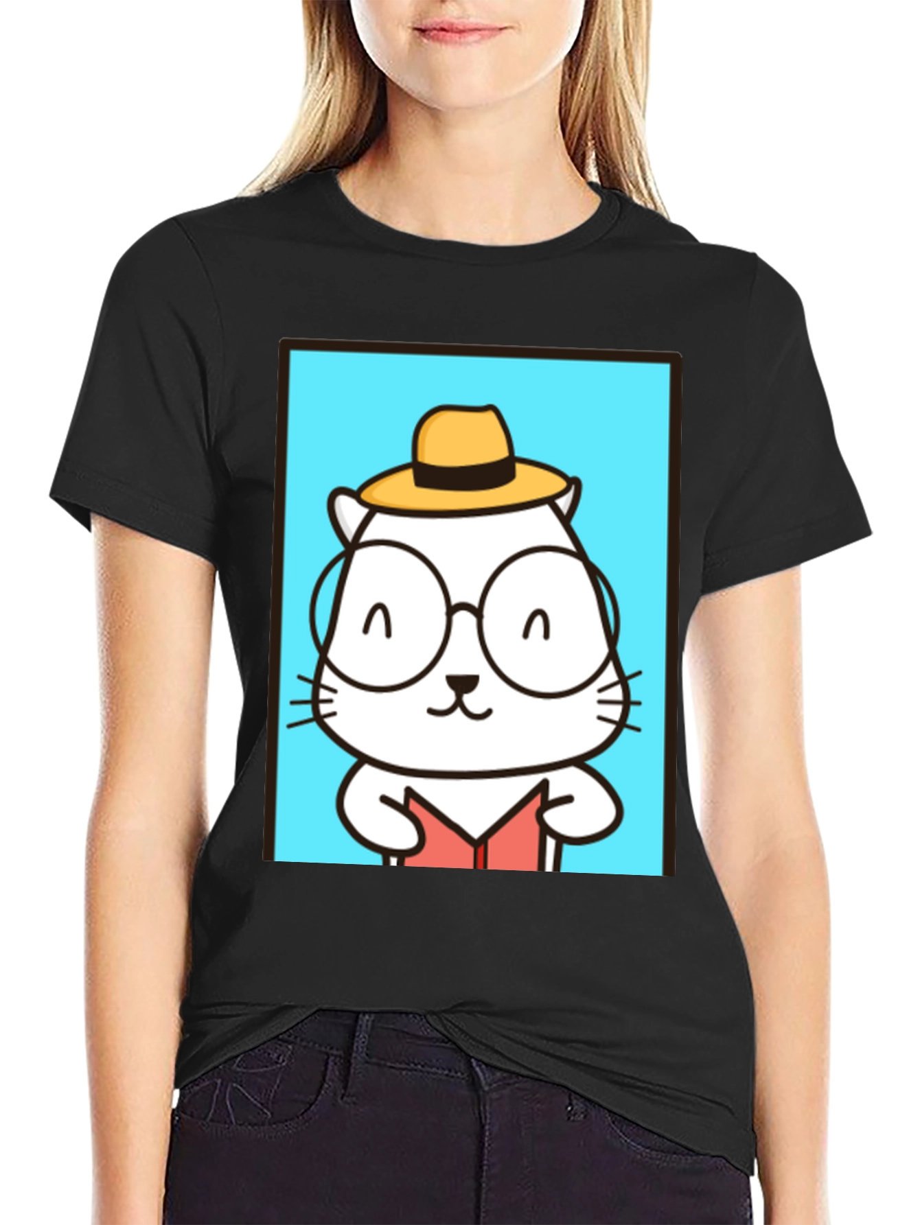 Cool Cat Reader T-Shirt - Unique Graphic Tee