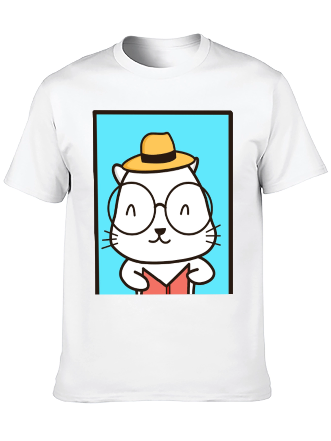 Cool Cat Reader T-Shirt - Unique Graphic Tee
