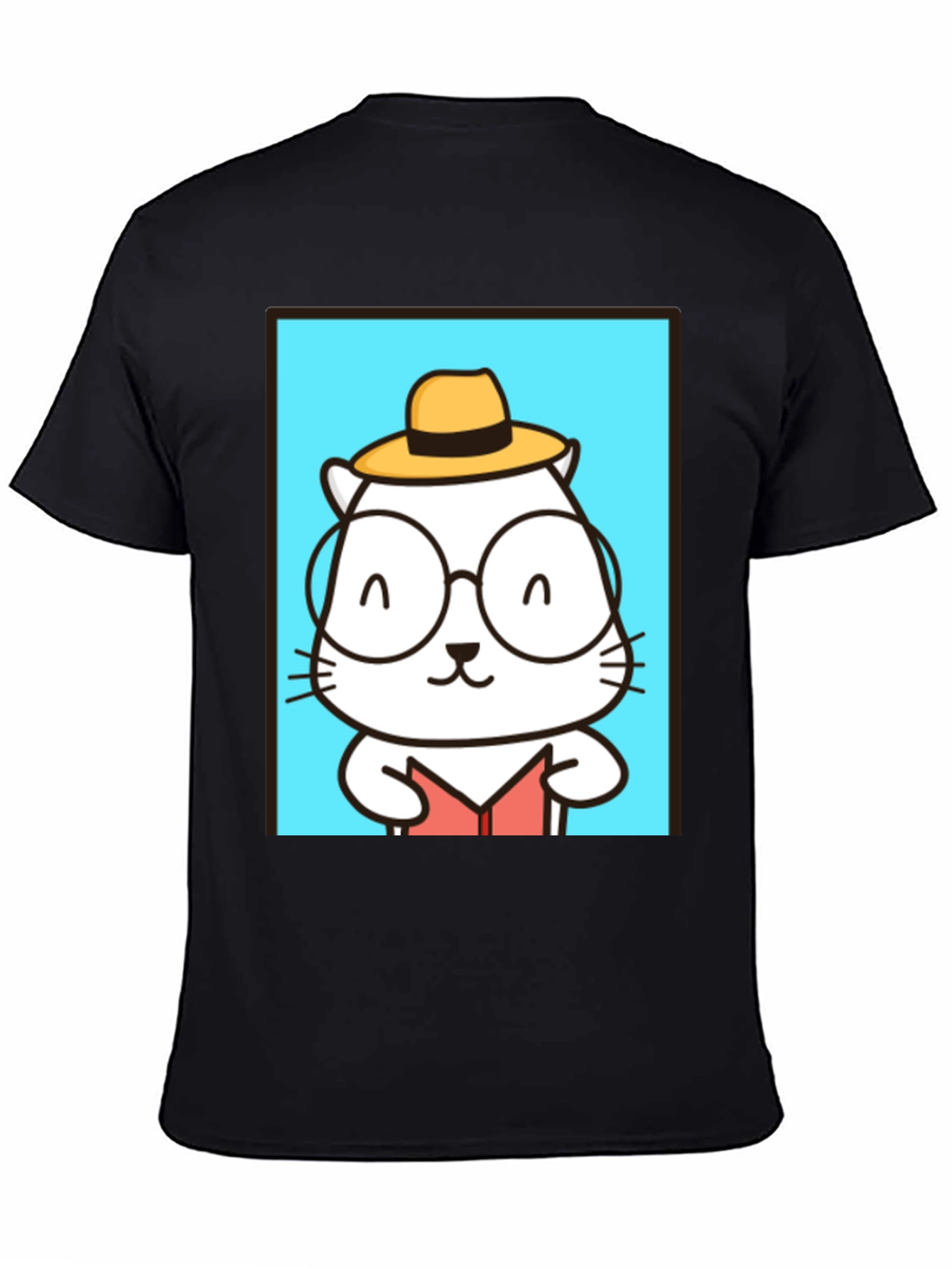 Cool Cat Reader T-Shirt - Unique Graphic Tee